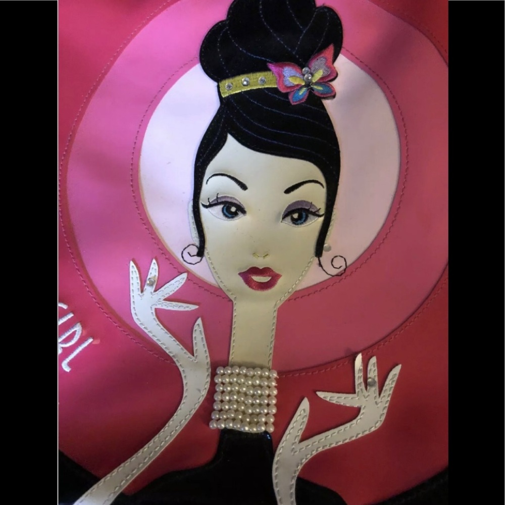Glamour Girl Handbag Tote-Bag Gems & Art from KITSON Beverly Hills CA 2009 NEW - Picture 4 of 4